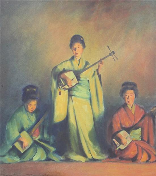 Mortimer Menpes (1855-1938) Oriental music, 14.5 x 13in.